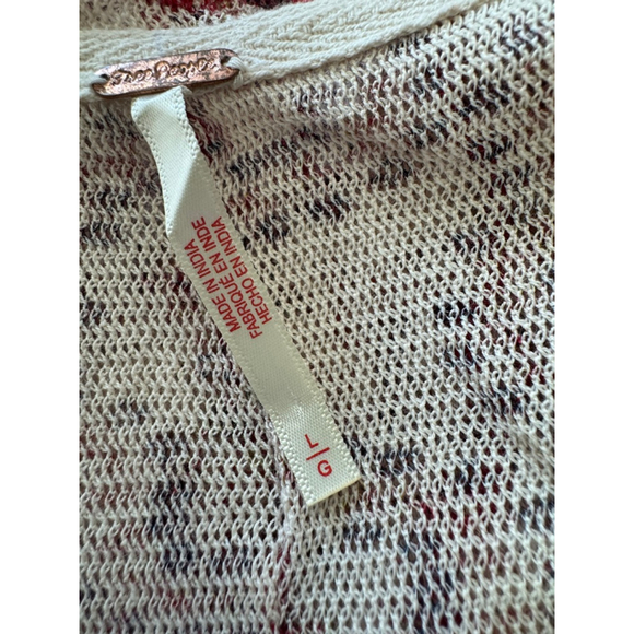 Free People Oh My Baby Mesh Tee L NWOT Sheer Y2K Fairy Grunge Top Red Floral - Picture 6 of 8